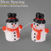 Christow Acrylic LED Snowman Small Christmas Decorations Indoor Outdoor 5Pc Set
