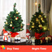 2FT 60Cm PVC Artificial Christmas Tree with LED Lights