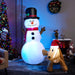 180 Cm Tall Inflatable Snowman and Dog Set with Built-In LED Lights