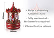 Mechanical Carousel Music Box Wooden Christmas Decoration Ornament Festive RED