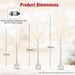 Lighted Birch Tree Set Birch Christmas Tree with Branch Tips LED Lights and Metal Bases