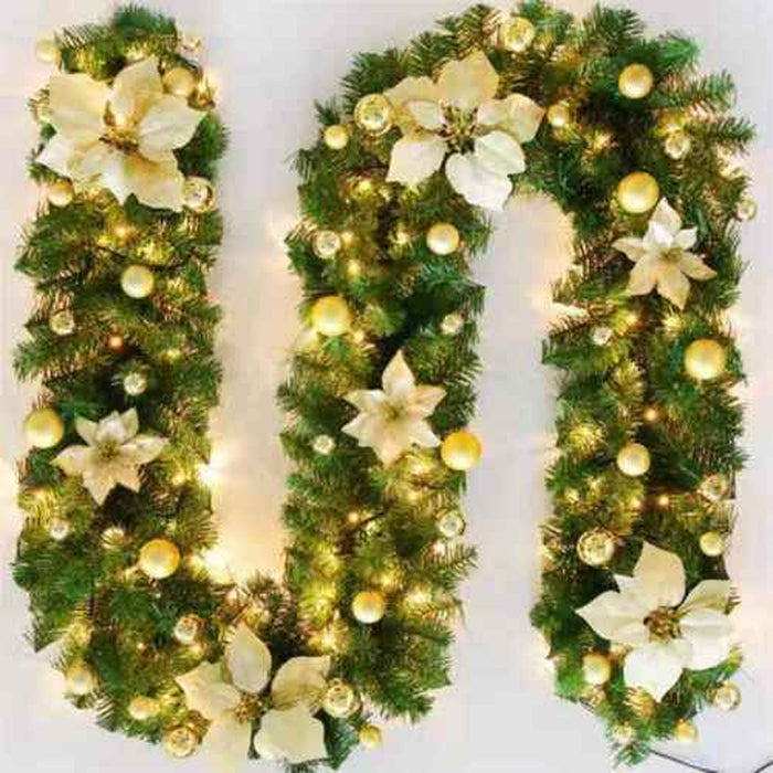 9Ft Christmas Garland Decoration Door Wreath Xmas Fireplace