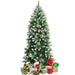 6FT Artificial Christmas Tree with Red Berries and Snow Effect