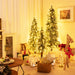 Artificial Xmas Tree Set of 3 with PVC Branch Tips and Warm White LED Lights