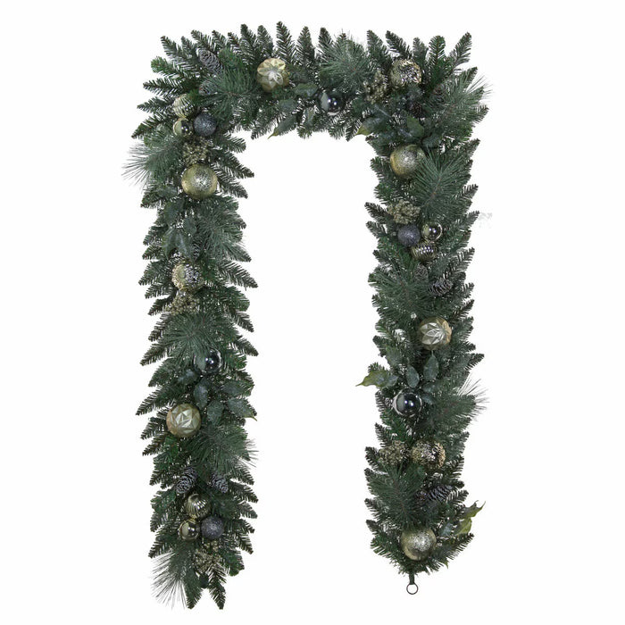 9 Ft Pre-Lit Christmas Artificial Garland with Twinkling LED Lights