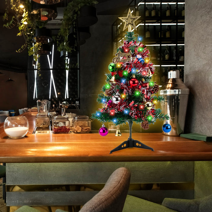 60Cm Desktop Mini Small Christmas Tree with LED Lights Table Top Xmas Tree Decor