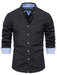 Men's button-down collared shirt with chest pocket in cotton-blend fabric