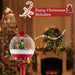 68 Inch Christmas Lamp Post with Sound-Activated Snow Globe Lantern