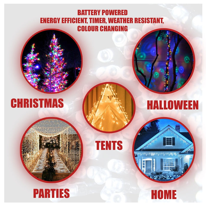 Battery Operated Fairy Lights with Timer Christmas Tree Indooroutdoor Xmas Decor