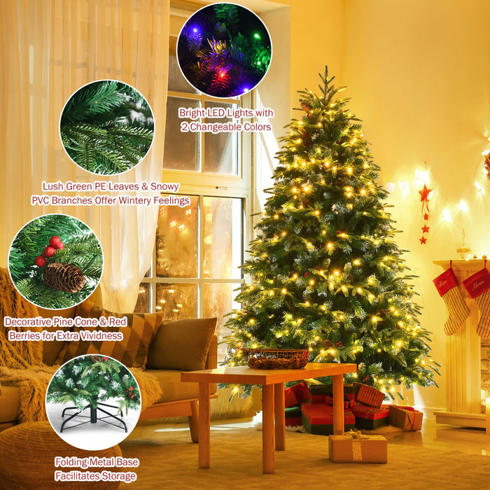 5/6 Feet Artificial Christmas Tree with LED Lights and Tips