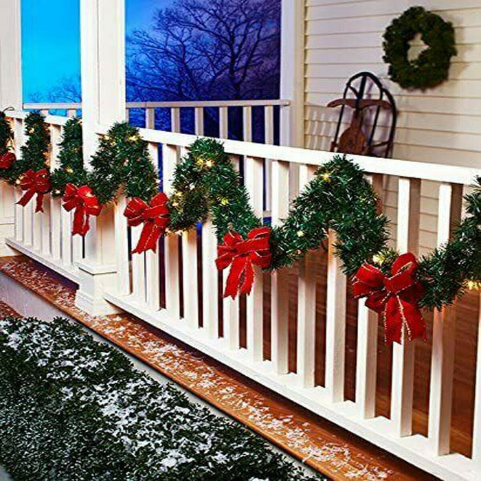 16Ft Christmas Garland with Lights Pre Lit for Door Wreath Stair Fireplace Tree