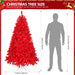6Ft Red LED Christmas Tree Artificial 100 Warm Light Xmas Tree with Metal Stand
