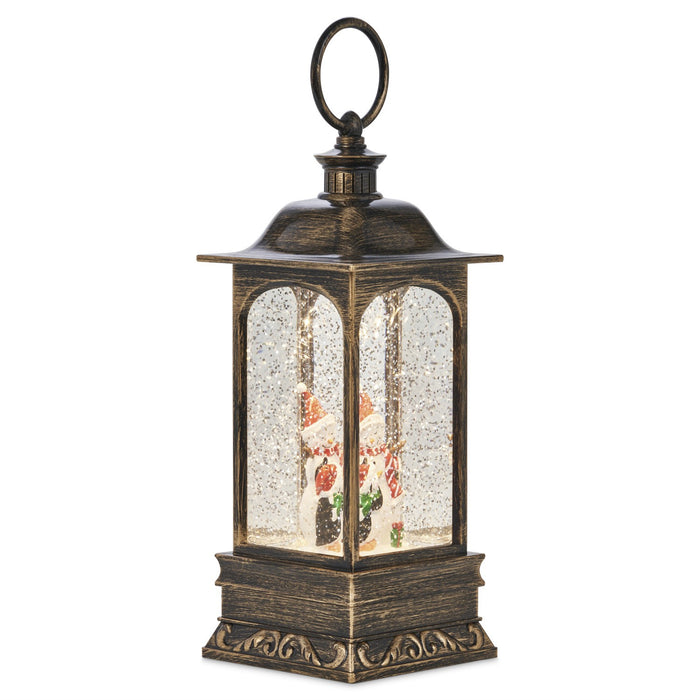 Large Christmas Water Spinner Snow Globe Snowman Tree Rustic Decorations Figures