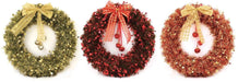 40Cm Large Christmas Tinsel Wreath with Bell Wall Hanging Window Xmas Decoration