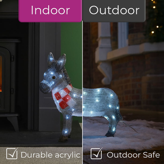 Neo 34 Cm Christmas Light 30 Cool White LED Acrylic Donkey