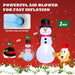 180 Cm Tall Inflatable Snowman and Dog Set with Built-In LED Lights
