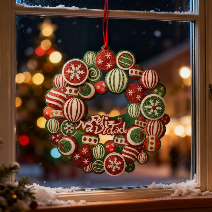 Christmas Front Door Hanging Ornament – Holiday Wreath Home Wall Decoration