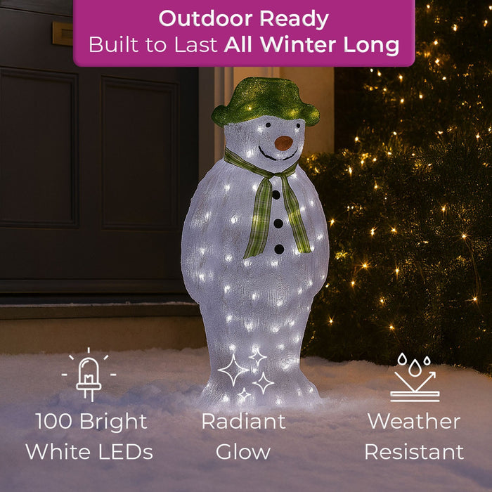 Neo Snowman Snow Dog LED Light up Acrylic Christmas Festive Decoration Outdoor