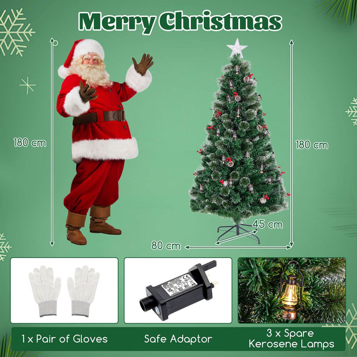 150/180CM Artificial Christmas Tree with 8 Lighting Modes and Optical Fibers