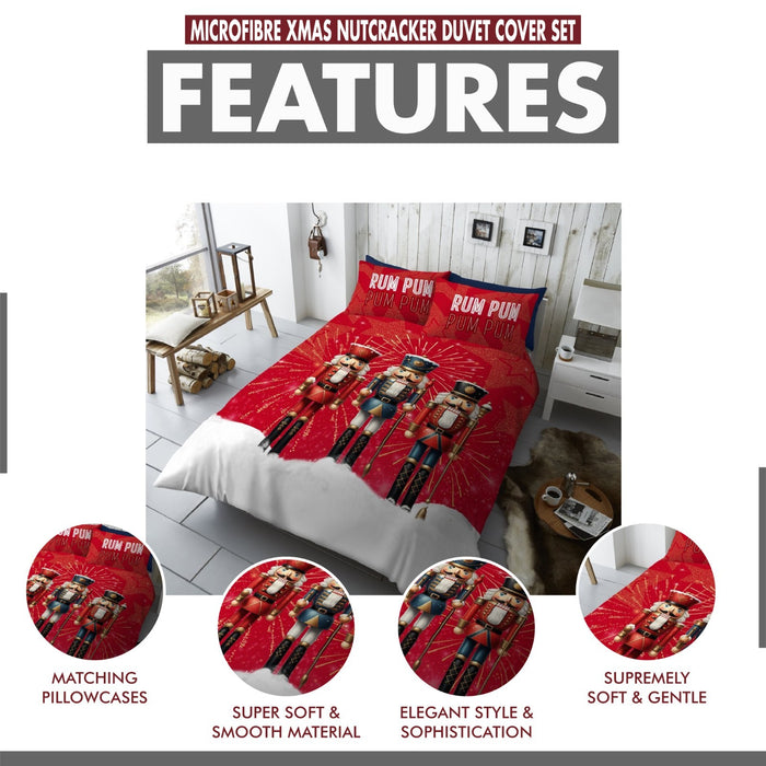 Xmas Duvet Quilt Cover Pillowcase Soft Reversible Printed Bedding Set All Size