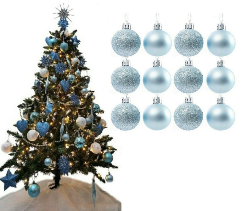 12Pc Christmas Tree Baubles, Tree Decorations, Xmas Bauble Decorations/Or