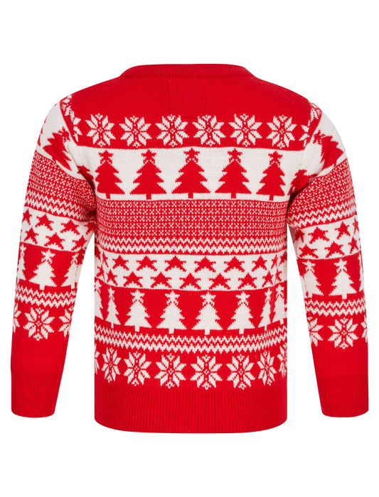 Kids Girls Christmas Jumper Star Tree Nordic Fairisle Xmas Sweater Novelty