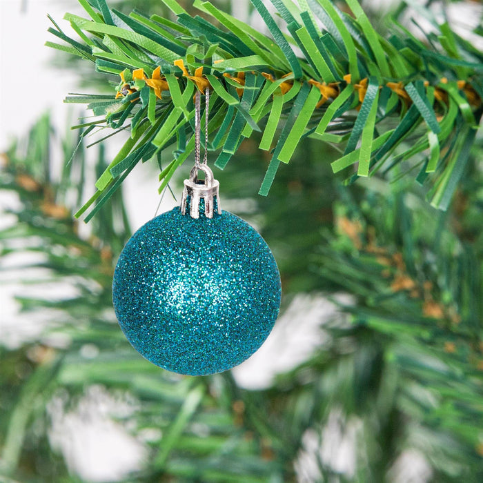 Christmas Baubles Hanging Decoration Shiny Glitter Balls Xmas Tree Ornament 50Mm