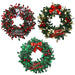 Christmas Holly Tinsel Wreath Decoration 25Cm - Choose Colour