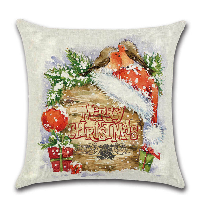 Christmas Pillow Case Cushion Cover Xmas Santa Claus Tree Snow Home Decor 45*45