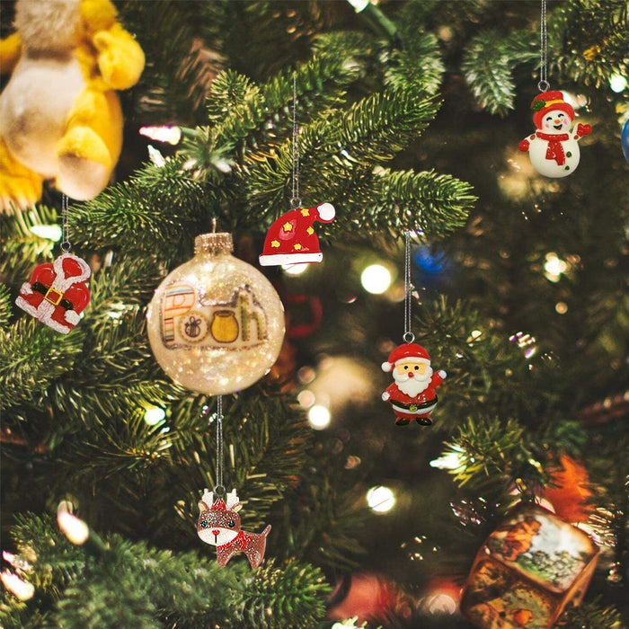 30 Pack Mini Resin Christmas Ornaments Xmas Tree Hanging Decoration Figurines