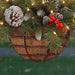 Pre-Lit Artificial Christmas Hanging Basket - Flocked with Mixed Decorations UK