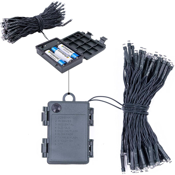 200 LED Bright White Christmas Xmas 8 Mode Sequence Indoor Outdoor Timer Lights