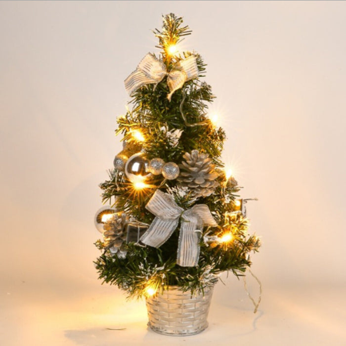 40Cm Tabletop Artificial Small Mini Christmas Tree LED Lights Ornament Xmas Gift
