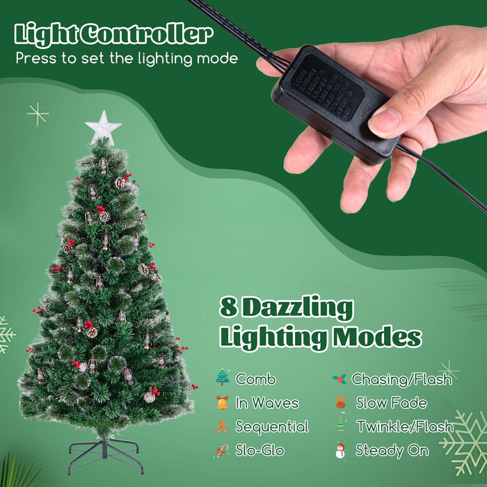 150/180CM Artificial Christmas Tree with 8 Lighting Modes and Optical Fibers
