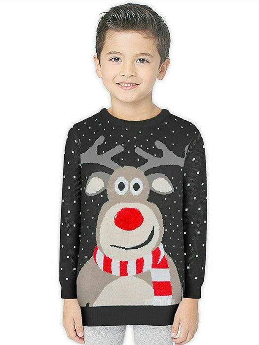 NEW CHILDREN'S POM POM 3D JUMPER XMAS CHRISTMAS NOVELTY SWEATER UK 5-12 YEAR
