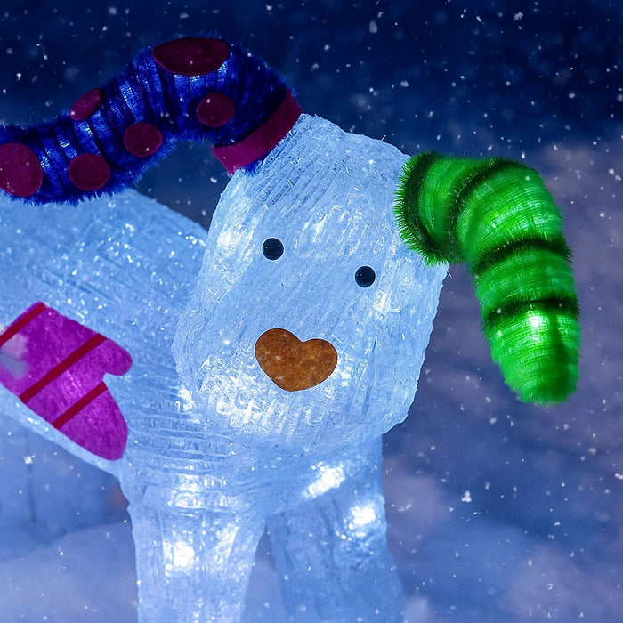 Neo Snowman Snow Dog LED Light up Acrylic Christmas Festive Decoration Outdoor