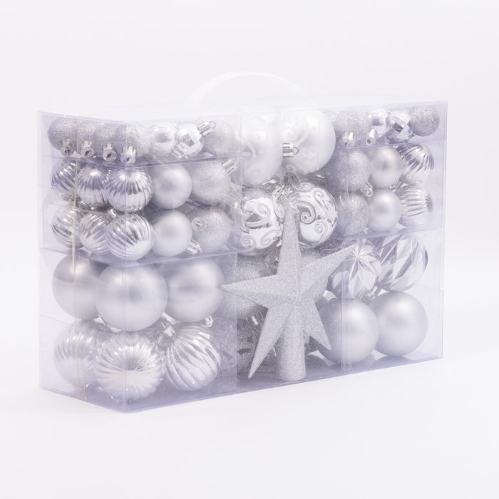 100 Christmas Baubles Tree Hanging Balls Xmas Party Beads Ornament Mixed Sizes