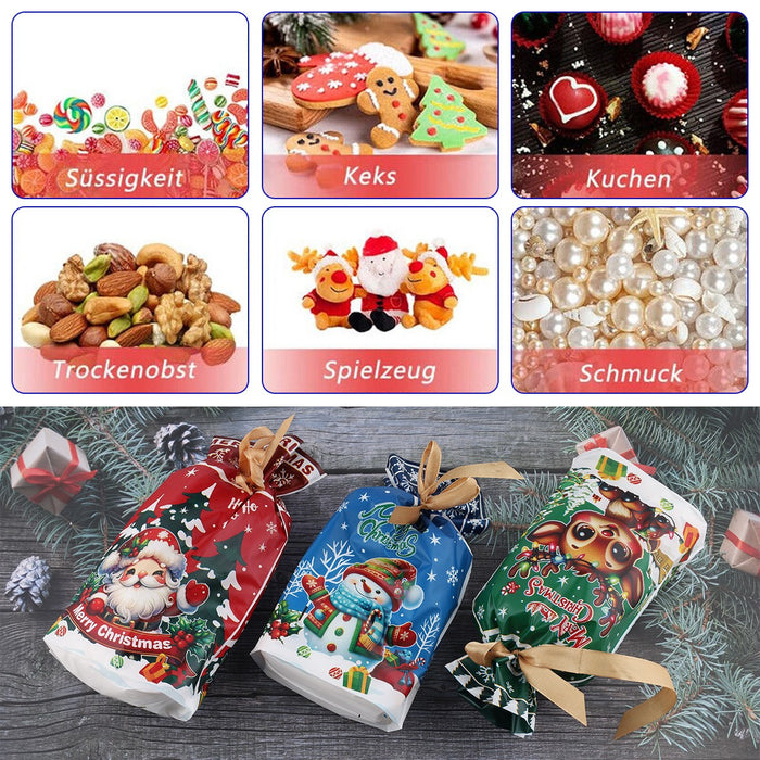 30Pcs Large Christmas Sacks Party Present Gift Bags Drawstring Wrap Storage UK~