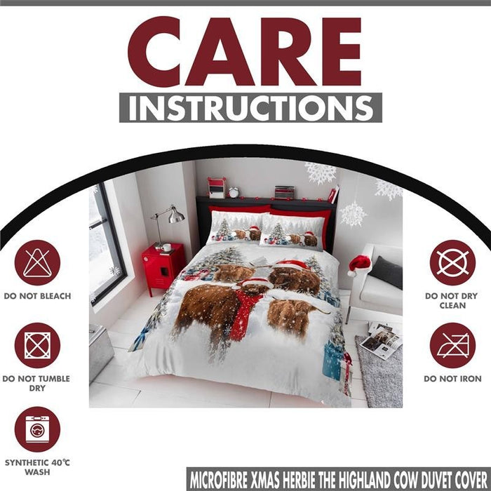 Xmas Duvet Quilt Cover Pillowcase Soft Reversible Printed Bedding Set All Size