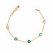  Gold-plated sterling silver stackable bracelet with colourful gemstones for women