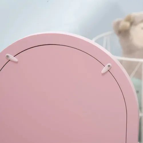 Kids Dressing Table and Stool w/ Mirror and Drawer, for Ages 3-6 Years - Pink - Samanta Factory