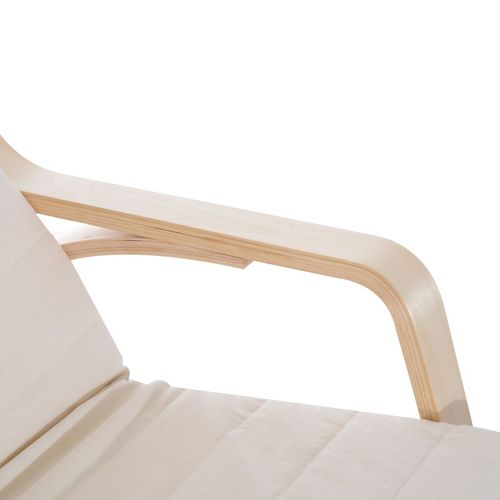 Rocking Chair Recliner Armchair with Adjustable Footrest, Cream White - Samanta Factory