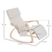 Rocking Chair Recliner Armchair with Adjustable Footrest, Cream White - Samanta Factory