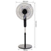 Adjustable Floor Fan w/ Remote | 7.5H Timer, 3 Speeds & 5m Airflow - Samanta Factory