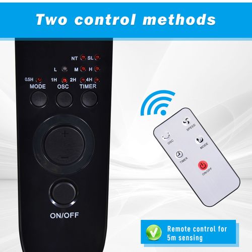 Adjustable Floor Fan w/ Remote | 7.5H Timer, 3 Speeds & 5m Airflow - Samanta Factory