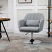 Light grey retro linen swivel tub chair with adjustable height and cushion – HOMCOM accent seat UK