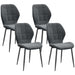 Set of 4 light grey flannel upholstered modern dining chairs with black steel legs – kitchen seating for UK homes