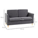 Dark Grey Linen 2-Seater Sofa | Modern Upholstered Loveseat with Armrests – 141cm Wide - Samanta Factory
