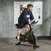 HOMCOM Exercise Bike Indoor Cycling w/ LCD Display, Heart Rate Sensor, Orange - Samanta Factory