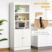 Kitchen Cupboard with 6-tier Shelving, Sideboard  Double-door , White - Samanta Factory